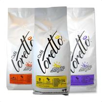 Kit 3 Cafés Arábica em Grãos Bourbon Gourmet Premium Loretto 1,5 Kg Kit 3 Cafés Arábica em Grãos Bourbon Gourmet Premium Loretto 1,5 Kg