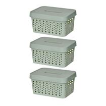 Kit 3 Caixa 2 Litros Eficiente Organizador Decorativo Prático Empilhável Resistente Multiuso Kit 3 Caixa 2 Litros Eficiente Organizador Decorativo Prático Empilhável Resistente Multiuso