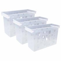 Kit 3 Caixa Arquivo Móvel Cristal Dello Resistente Multiuso