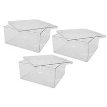 Kit 3 Caixa Cake Box Quadrada C/Tampa 2L Sobremesa Doces Kit 3 Caixa Cake Box Quadrada C/Tampa 2L Sobremesa Doces