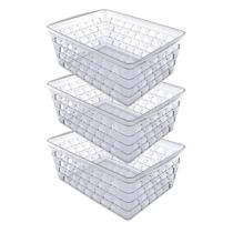 Kit 3 Caixa Cesto Multiuso Organizador Telado 25 cm Kit 3 Caixa Cesto Multiuso Organizador Telado 25 cm