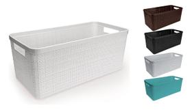 Kit 3 Caixa Cesto Organizador Juta Multiuso G Alongado Branco Kit 3 Caixa Cesto Organizador Juta Multiuso G Alongado Branco