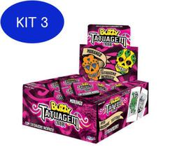 Kit 3 Caixa Chiclete Buzzy Tattoo Tribal Com 100 Unidades 4G Cada