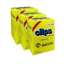 Kit 3 Caixa com 720 clips galvanizados 2/0 clipes bacchi Kit 3 Caixa com 720 clips galvanizados 2/0 clipes bacchi