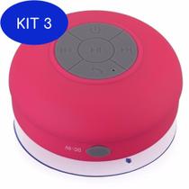 Kit 3 Caixa de som Bluetooth a prova D agua Rosa