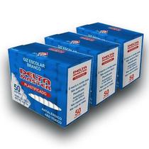 Kit 3 Caixa Giz Branco Escolar Plastificado Antalérgico Delta Master Com 50 unidades Cada