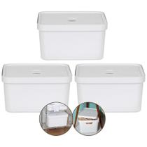 Kit 3 Caixa Grande 32l Ou Cube Organizadora Empilhável Branco Kit 3 Caixa Grande 32l Ou Cube Organizadora Empilhável Branco