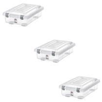 Kit 3 Caixa Organizadora 2,3L Plástico Sanremo com 4 grampo de fechamento Kit 3 Caixa Organizadora 2,3L Plástico Sanremo com 4 grampo de fechamento