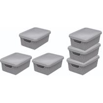 Kit 3 Caixa Organizadora Com Tampa Multiuso 5 Litros Reforçada Jaguar Banheiro Geladeira Armario Cozinha