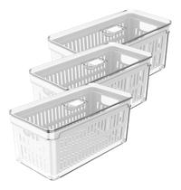 Kit 3 Caixa Organizadora Geladeira Frutas Verduras 5 Litros