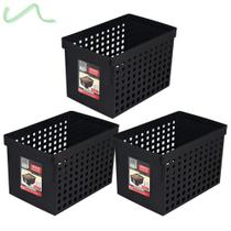 Kit 3 Caixa Organizadora Larga Pastas Fichário Escritório Kit 3 Caixa Organizadora Larga Pastas Fichário Escritório