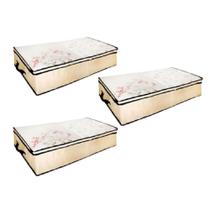 Kit 3 Caixa Organizadora Multiuso Em Tnt Visor 80X45X15 Cm