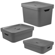 Kit 3 Caixa Organizadora OU 10,5L 16L 18L Cube com Tampa