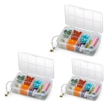 KIT 3 Caixa Organizadora Plástica Tampa 7 Divisórias Nitron KIT 3 Caixa Organizadora Plástica Tampa 7 Divisórias Nitron