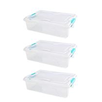 Kit 3 Caixa Organizadora Transparente Multiuso 10l C/ Tampa Kit 3 Caixa Organizadora Transparente Multiuso 10l C/ Tampa