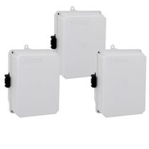 Kit 3 caixa plastica c20-14-14cm pq c/ fecho sibratec