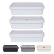 Kit 3 Caixa Plastica Grande Baixa Multiuso 16l Organizadora Ou Kit 3 Caixa Plastica Grande Baixa Multiuso 16l Organizadora Ou