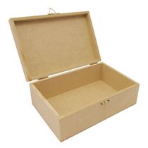 Kit 3 Caixa Retangular Com Fecho E Dobradica 37x27x13 Mdf 6mm Madeira Kit 3 Caixa Retangular Com Fecho E Dobradica 37x27x13 Mdf 6mm Madeira