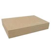 Kit 3 Caixa Retangular Dobradiça e Divisorias 30x20x5 Mdf 6mm Madeira