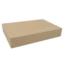 Kit 3 Caixa Retangular Dobradiça e Divisorias 30x20x5 Mdf 6mm Madeira