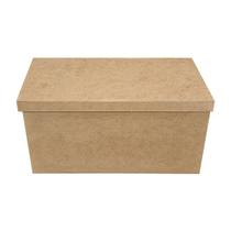 Kit 3 Caixa Retangular Tampa Sapato G 31x15x15 Mdf Madeira
