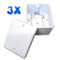 Kit 3 Caixa Sobrepor Sistema X com Placa Cega p/ Cftv Balun Passagem Câmera Kit 3 Caixa Sobrepor Sistema X com Placa Cega p/ Cftv Balun Passagem Câmera