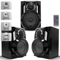 Kit 3 Caixa Som Shutt Home Theather Acoustic System Ambiente 360w RMS Ativa + Passiva Bluetooth LED