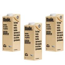 Kit 3 caixas bebida de aveia nude orgânica baunilha sem glúten 1l alternativa vegetal leve