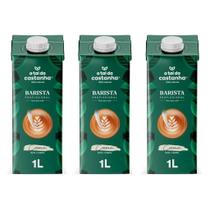 Kit 3 caixas bebida vegetal barista a tal da castanha castanha-de-caju e aveia 1l ideal para cafés