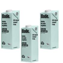 Kit 3 caixas bebida vegetal de aveia orgânica nude cremoso 1l suave, encorpada e versátil
