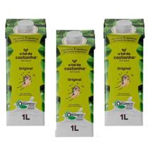 Kit 3 caixas bebida vegetal original a tal da castanha 1l sabor suave para o dia a dia