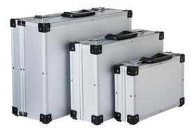 Kit 3 Caixas Conjunto 3 Maleta Ferramentas Alumínio - Cinza Kit 3 Caixas Conjunto 3 Maleta Ferramentas Alumínio - Cinza