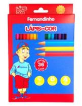 Kit 3 caixas de Lápis de Cor 36 Cores Redondo Fernandinho