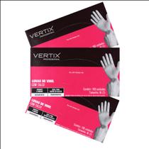 Kit 3 Caixas de Luvas de Vinil com Talco Vertix 100 und p/cx - Vertix Professional