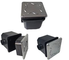kit 3 caixas de passagem fiação led piscina com prolongador e tampa de inox