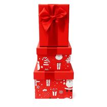 Kit 3 Caixas de Presente Vermelha com Laço - Tamanhos P, M e G Kit 3 Caixas de Presente Vermelha com Laço - Tamanhos P, M e G