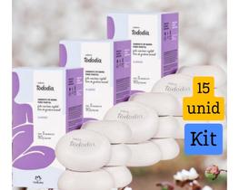 Kit 3 caixas de sabonete Algodão - Total 15 unidades - Mais vendido economia