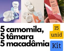 Kit 3 caixas de sabonete Camomila, Tâmara e Macadâmia - Total 15 unidades - Mais vendido economia