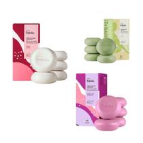 Kit 3 caixas de sabonete Natura Alecrim e sálvia, Cereja e Avela, Ameixa e Flor de Baunilha-15 unid.