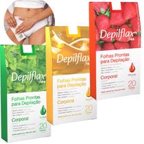 Kit 3 Caixas Folha Pronta Depilatória Corporal Cera Fria Depilação Depiladora Perna Virilha Axila Depilflax