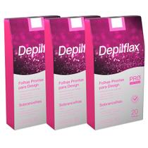 Kit 3 Caixas Folhas Prontas Depilatórias Design De Sobrancelhas Profissional Depilflax C/ 20un Kit 3 Caixas Folhas Prontas Depilatórias Design De Sobrancelhas Profissional Depilflax C/ 20un