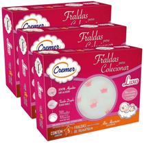 Kit 3 Caixas Fralda Tecido Luxo Estampa Menina Cremer