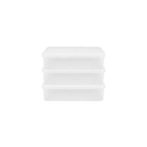 Kit 3 Caixas Herméticas Plásticas Empilháveis 6,5l Transparente