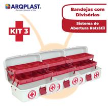 Kit 3 Caixas Maletas Primeiros Socorros Medicamentos - Arqplast