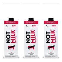Kit 3 caixas not milk original leite vegetal 1l sabor suave e versátil Kit 3 caixas not milk original leite vegetal 1l sabor suave e versátil