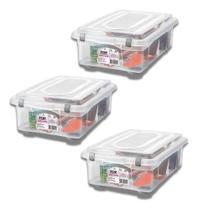 Kit 3 Caixas Organizadora Média Baixa 8,6l Rígida Sanremo Kit 3 Caixas Organizadora Média Baixa 8,6l Rígida Sanremo