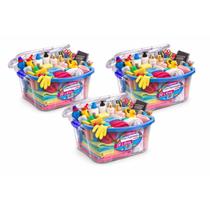 Kit 3 Caixas Organizadora Multiuso 56l Transparente Alta Capacidade Com Trampa E Trava