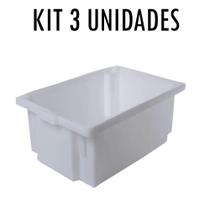 Kit 3 Caixas Organizadora Plástica Com Tampa 4,5 Litros