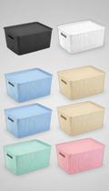 Kit 3 Caixas Organizadoras 15L Com Tampa Estilo Rattan Kit 3 Caixas Organizadoras 15L Com Tampa Estilo Rattan