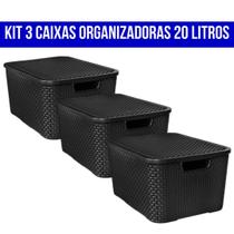 Kit 3 Caixas Organizadoras 20 Litros